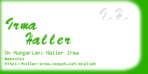 irma haller business card